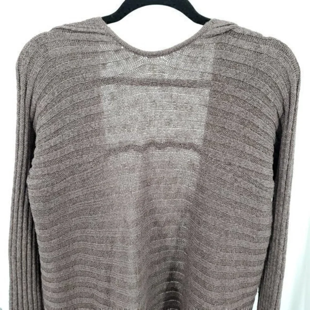 *Repair* Free People Oversized Ribbed Knit Open Cardigan S Blackberry Heather